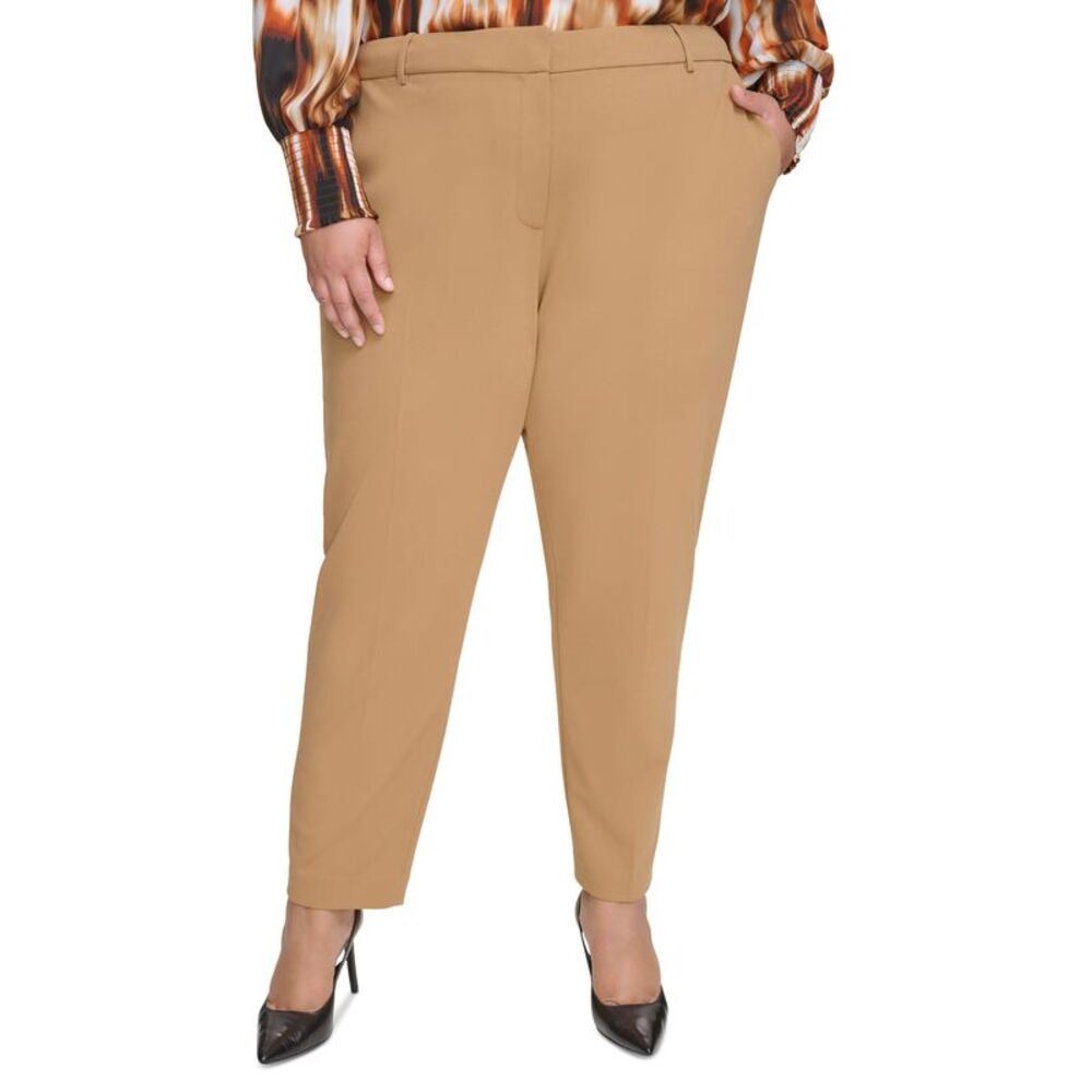 Plus Size Straight-Leg Ankle Pants